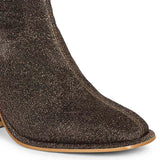 Saint Saveria Bronze Metallic Stretch Fabric Ankle Boots