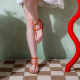 Saint Ornella Ornage Leather Metal Studded Sandals