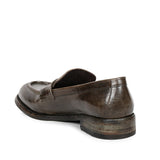 Saint Micola Khaki Leather Washed Moccasins
