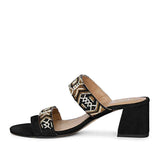 Fashion Forward: Saint Devlin Hand-Embroidered Black Leather Block Heels