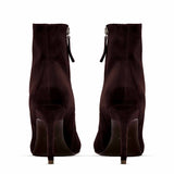 Saint Romola Wine Suede Leather Stiletto Ankle Boots
