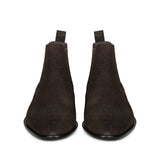 Brown Croco Print Suede Leather Chelsea boots For men