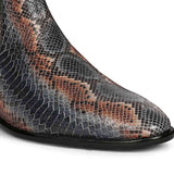 Saint Rory Blue Snake Print Leather Chelsea boot