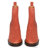 Sleek and stylish Saint Sylvie Orange Wedge Boots with leather inner, offering comfort and elevated fashion in every step