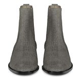 Saint Ollie Grey Croco Print Suede Leather Chelsea boot