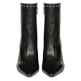 Block Heel Boots, Black Leather, Saint Fia