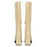 Saint Jolène Off White Harrod Patent Leather Long Boots