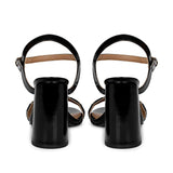 Black Patent Luxury: Saint Sierra's Embroidered Block Heels