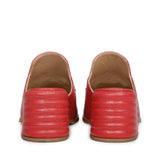 Step out in confidence with Saint Jasmine's red lizard moccasins, a perfect blend of fashion and comfort