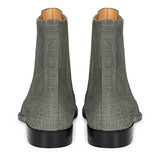 Saint Ollie Grey Croco Print Suede Leather Chelsea boot