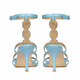 Saint Monroe Multi Stone Embellished Blue Leather Stilettos