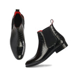 Saint Eadred Black Croco Patent Shiny Leather With Set - SaintG India