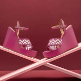 Glenda Hand Woven Hot Pink Leather Wedge Heels