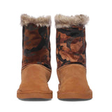 Saint Honora Tan Camo Boots: Stylish Italian fabric-leather snug boots in a unique tan camo design for fashion-forward comfort