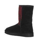 Burgundy Camo Snug Boots by Saint Flora: Stylish comfort in every step. Perfect for a trendy and cozy look. #FashionFootwear