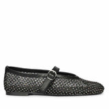 Saint Zoey Strass Embellished Black Leather Flats