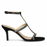 Saint Dylan Strass-Embellished Black Leather Stilettos