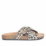 Saint Juno Leo Pony Print Leather Sandals
