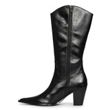 Saint Prune Black Leather Calf Boots