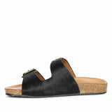 Saint Noel Black Pony Leather Sandals