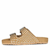 Saint Heidi Silver Strass Beige Leather Flats