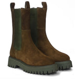 Saint Theresa High Ankle Black Leather Boots with Decorative Buckle – Stylish and chic footwear for a bold and confident look