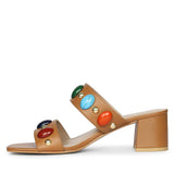 Saint Tahni Multi Stone Cuoio Leather Block Heels