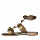 Saint Ida Metal Studded Bronze Metallic Leather Sandals
