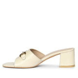 Saint Blair Off-white Croc-embossed Leather Block Heels