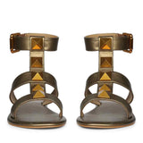 Saint Ida Metal Studded Bronze Metallic Leather Sandals