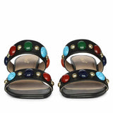 Saint Tahni Multi Stone Black Leather Block Heels