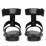 Saint Ida Metal Studded Black Leather Sandals