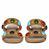 Saint Tahni Multi Stone Cuoio Leather Block Heels