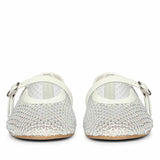 Saint Zoey Strass Embellished White Leather Flats