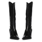 Saint Prune Black Leather Calf Boots