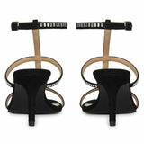 Saint Dylan Strass-Embellished Black Leather Stilettos