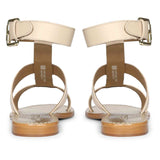 Saint Ida Metal Studded Ivory Leather Sandals