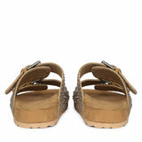 Saint Heidi Silver Strass Beige Leather Flats