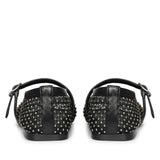 Saint Zoey Strass Embellished Black Leather Flats