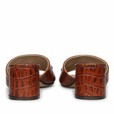 Saint Blair Brown Croc-embossed Leather Block Heels