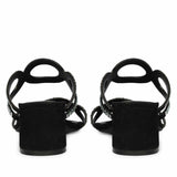 Saint Danica Strass-Embellished Black Leather Block Heels