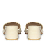 Saint Blair Off-white Croc-embossed Leather Block Heels