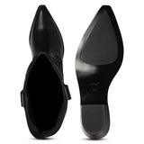 Saint Tiziana Hand Embroidered Black Leather Cowboy Boots