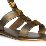 Saint Ida Metal Studded Bronze Metallic Leather Sandals