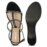 Saint Dylan Strass-Embellished Black Leather Stilettos