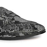 Saint Ellis White and Black Snake Print Leather Loafers.