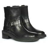 Saint Sally Saint Black Leather O-Ring High Ankle Boots