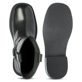 Saint Sally Saint Black Leather O-Ring High Ankle Boots