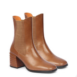 Saint Reagan Taupe Distressed Leather  High Ankle Boots