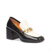 Aisling Black & White Leather Handcrafted Moccasins